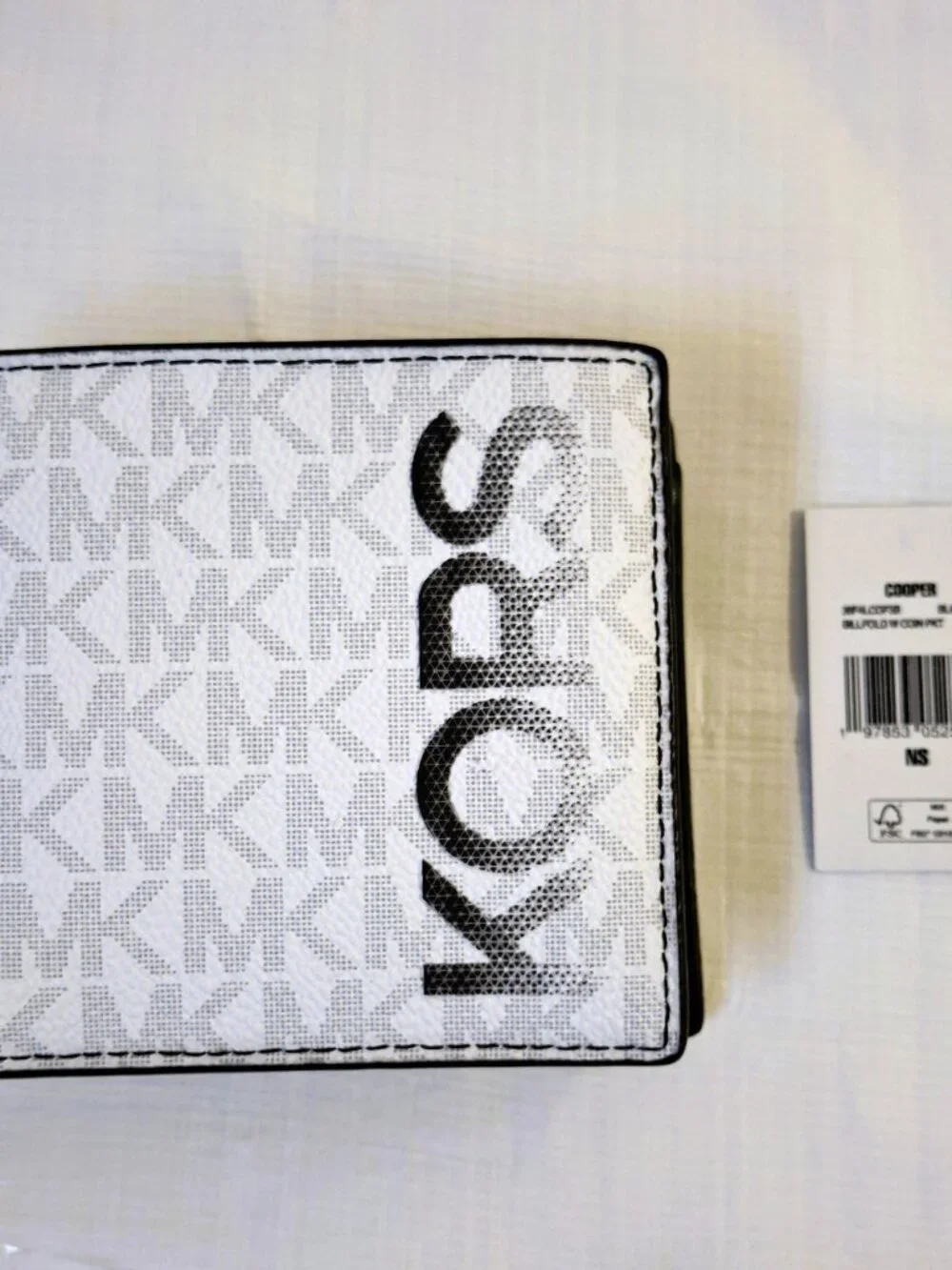 Michael Kors Black/White Cooper & Bright White Wallets w/Coin Pouch Bundle Set